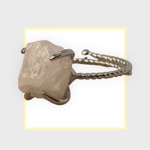 Millie Twist Natural Stone Open Size Ring, Adjustable